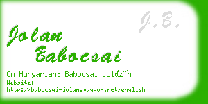 jolan babocsai business card